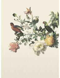  Eijffinger MUSEUM 307401 BIG BIRD Vintage Virágos kivételes szépségű vírágminta papagájokkal krémszín szines falpanel (307401)