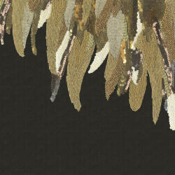  Eijffinger MUSEUM 307408 FANCY FEATHER Vintage Díszes madártoll kompozíció fekete arany szines falpanel (307408)