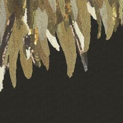  Eijffinger MUSEUM 307406 FANCY FEATHER Vintage Díszes madártoll kompozíció fekete arany szines falpanel (307406)