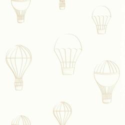  Kalandos utazás hőlégballonnal fehér bézs tapéta (103461010)
