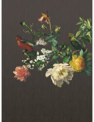  Eijffinger MUSEUM 307400 BIG BIRD Vintage Virágos kivételes szépségű vírágminta papagájokkal sötétbarna szines falpanel (307400)