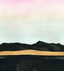  Casadeco Idylle 83952593 PANORAMIQUE AURORE Natur festői hegyvidék fekete arany pasztell kék rózsaszín falpanel (83952593)