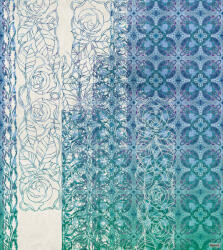  Komar Heritage Edition 1, HX5-039 Art Nouveau Blue fukncionális virág és levélmintázat digitális nyomat (HX5-039)