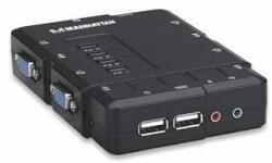 Manhattan switch KVM 4 porturi Compact, USB, Audio (151269)