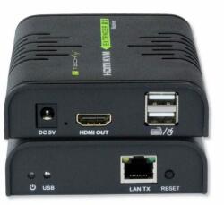 Techly Extensie HDMI + USB mouse, tastatura pe cablu Cat5/5e/6 pana 120m. Techly KVM (028214)