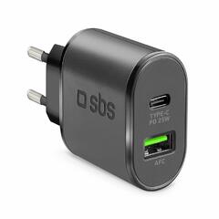 SBS USB Type-C 25W + USB-A AFC utazó töltő (29074)