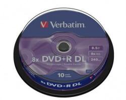 Verbatim Mediu optic Verbatim DVD+R DL cake box 10 8.5GB 8x argintiu mat (43666)
