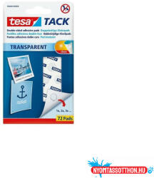 tesa Ragasztópont hatszögletű, 12mm, kétoldalas átlátszó 72 db/csomag, Tesa (TESA59408)