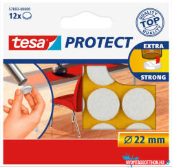 TESA Karcolásgátló filckorong, fehér, 12 db R22mm, Tesa (34336)