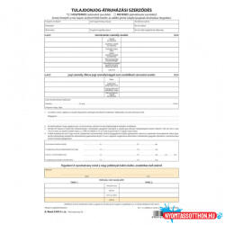 Tulajdonjog átruházási szerzõdés 4lapos garnitúra A. REND. 3/2012 (NYOMTAREND32012)