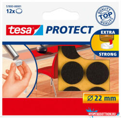 TESA Karcolásgátló filckorong, barna, 12 db R22mm, Tesa (34337)