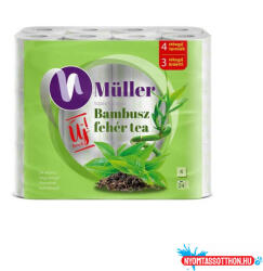 Müller Toalettpapír 4 rétegű kistekercses 24 tekercs/csomag Bambusz- fehér tea illatú Müller (42604) - nyomtassotthon