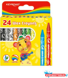 Keyroad Zsírkréta készlet 8x90 mm 24 db/bliszter Keyroad Wax Crayon vegyes színek (38555) - nyomtassotthon