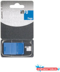 Info Notes Jelölõcímke 25x43mm, 50lap, műanyag, Info Notes Info Flags kék (37492)