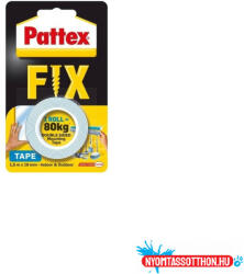 Pattex Ragasztószalag kétoldalas, 19mmx1, 5 m, Henkel Patex Fix 80 kg (PA1684211)