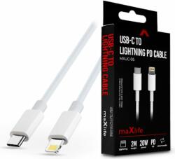 MaxLife USB-C Apa - Lightning apa 3.0 Adat és töltő kábel - Fehér (2m) (TF-0138)