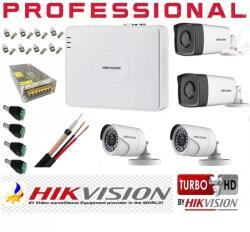 Hikvision Kit supraveghere 4 camere Hikvision 2MP 2 camere IR40m si 2 Camere IR 20m , cu accesorii SafetyGuard Surveillance