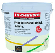 Isomat ACRYL PROFESSIONAL - vopsea lavabila, alba, mata, pentru exterior, ideala pentru profesionisti (Culoare: ALB, Ambalare: Galeata 2.5 lt)