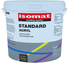 Isomat ACRYL STANDARD - vopsea lavabila, alba, mata, pentru exterior (Culoare: ALB, Ambalare: Galeata 2.5 lt)