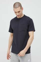 New Balance pamut póló fekete, sima - fekete S - answear - 16 990 Ft