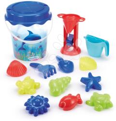 Ecoiffier Set găleată delfín Bucket Dolphin Écoiffier 21 cm înălțime transparentă cu 12 accesorii de la 18 luni (ECO513)