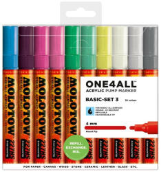 MOLOTOW Set de markere acrilice Molotow ONE4ALL 227HS Basic-Set 3, 10 buc (MLW131)