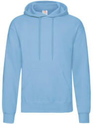 Fruit of the Loom Férfi Pulóver Kapucnis Hosszú ujjú Fruit of the Loom Classisc Hooded Sweat - S, Ég kék