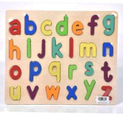 Magic Toys ABC írott kisbetűs formaillesztő színes fa puzzle 26db-os szett (MKL543704)