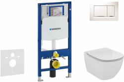 Geberit Duofix - Set de instalare încastrată, toaletă și capac Ideal Standard Tesi, clapetă Sigma30, alb/crom 111.300. 00.5 NF5 (111.300.00.5 NF5)