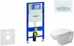 Geberit Duofix - Modul pentru WC suspendat cu clapetă Sigma50, alb alpin + Duravit D-Code - WC și capac Rimless, SoftClose 111.300. 00.5 NH8 (111.300.00.5 NH8)