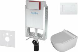 kielle Genesis - Set pentru montare încastrată, toaletă Gaia, capac softclose și clapetă Gemini III, alb lucios 30505SZ05 (30505SZ05)