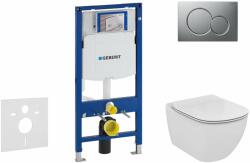 Geberit Duofix - Set pentru instalare încastrată, toaletă și capac Ideal Standard Tesi, clapetă Sigma01, Aquablade, SoftClose, crom mat 111.300. 00.5 NU3 (111.300.00.5 NU3)