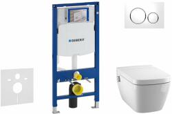 Geberit Duofix - Modul pentru WC suspendat cu clapetă Sigma20, alb/crom lucios + Tece One - toaletă cu funcție bideu și capac, Rimless, SoftClose 111.300. 00.5 NT4 (111.300.00.5 NT4)