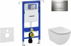 Geberit Duofix - Set pentru instalare încastrată, toaletă și capac Ideal Standard Tesi, clapetă Sigma30, crom 111.355. 00.5 NF6 (111.355.00.5 NF6)