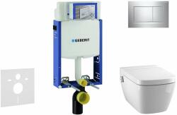 Geberit Kombifix - Modul pentru WC suspendat cu clapetă Sigma20, crom lucios/crom mat + Tece One - toaletă cu funcție bideu și capac, Rimless, SoftClose 110.302. 00.5 NT6 (110.302.00.5 NT6)