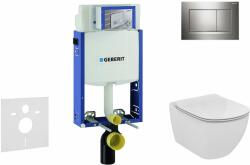 Geberit Kombifix - Set instalare încastrată, toaletă și capac Ideal Standard Tesi, clapetă Sigma20, Rimless, SoftClose, crom lucios/crom mat 110.302. 00.5 NE6 (110.302.00.5 NE6)