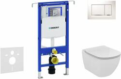 Geberit Duofix - Set pentru instalare încastrată, toaletă și capac Ideal Standard Tesi, clapetă Sigma30, alb/crom lucios 111.355. 00.5 NF5 (111.355.00.5 NF5)