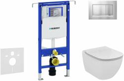 Geberit Duofix - Set pentru instalare încastrată, toaletă și capac Ideal Standard Tesi, clapetă Sigma30, Aquablade, SoftClose, crom mat/crom 111.355. 00.5 NU7 (111.355.00.5 NU7)