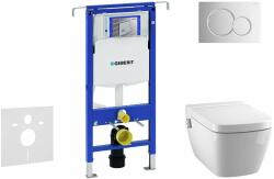 Geberit Duofix - Modul pentru WC suspendat cu clapetă Sigma01, crom lucios + Tece One - toaletă cu funcție bideu și capac, Rimless, SoftClose 111.355. 00.5 NT2 (111.355.00.5 NT2)