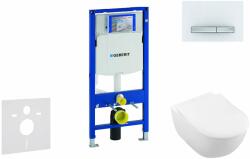 Geberit Duofix - Modul pentru WC suspendat cu clapetă Sigma50, alb alpin + Villeroy Boch - WC și capac, DirectFlush, SoftClose, CeramicPlus 111.300. 00.5 NI8 (111.300.00.5 NI8)