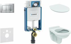 Geberit Kombifix - Set de instalare încastrată, vas de toaletă Alpha cu capac, clapetă Sigma20, crom mat/crom 110.302. 00.5 ND7 (110.302.00.5 ND7)