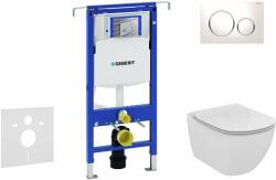Geberit Duofix - Modul pentru WC suspendat cu clapetă Sigma20, alb/crom lucios + Ideal Standard Tesi - WC și capac 111.355. 00.5 NF4 (111.355.00.5 NF4)