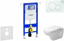 Geberit Duofix - Modul pentru WC suspendat cu clapetă Sigma01, alb alpin + Duravit D-Code - WC și capac Rimless, SoftClose 111.355. 00.5 NH1 (111.355.00.5 NH1)