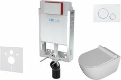kielle Genesis - Set pentru montare încastrată, toaletă Gaia, capac softclose și clapetă Gemini II, alb / crom 30505SZ07 (30505SZ07)