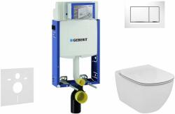 Geberit Kombifix - Modul pentru WC suspendat cu clapetă Sigma20, alb/crom lucios + Ideal Standard Tesi - toaletă și capac, Aquablade, SoftClose 110.302. 00.5 NU5 (110.302.00.5 NU5)