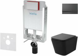 kielle Genesis - Set pentru montare încastrată, toaletă Arkas I, capac softclose și clapetă Gemini I, negru lucios 30505SZ10 (30505SZ10)