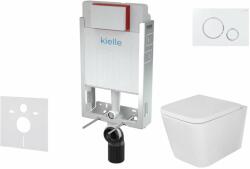kielle Genesis - Set pentru montare încastrată, toaletă Arkas I, capac softclose și clapetă Gemini II, alb / crom 30505SZ03 (30505SZ03)