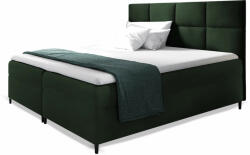 Wilsondo Zöld LEILA kárpitozott boxspring ágy matraccal és ágyráccsal Méret: 140x200