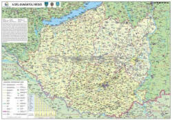 Stiefel Dél-Dunántúl térkép fémléces, fóliás Dél-Dunántúl falitérkép 100x70 cm