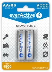 everActive Silver 2000 1900mAh (AA / R6) Ceruza Újratölthető Elem / Ni-MH Akkumulátor (2db)